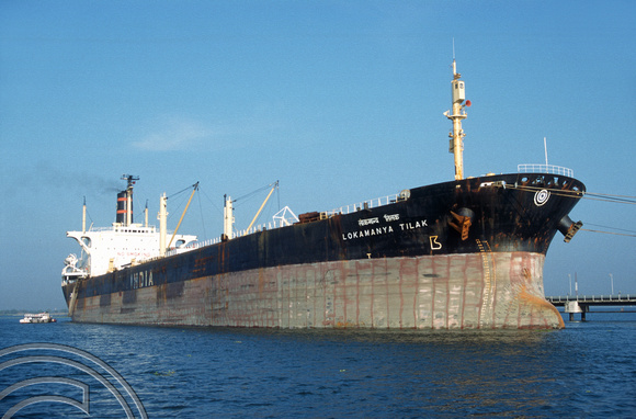T6304. Lokamanya Tilak, Indian oil tanker. Cochin. Kerala. India. December.1997