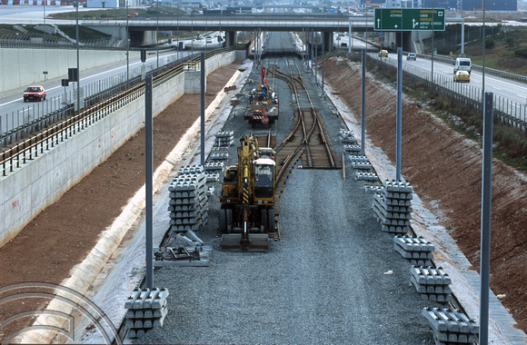 FR1150. Extending the railway out to the Airport, at the airport. Athens. Greece. October 2003