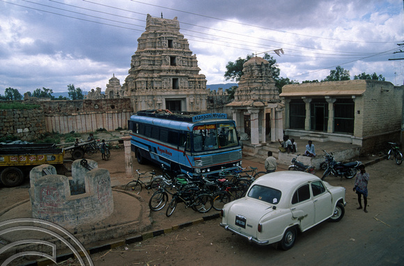 T6164. View from the roof of a bus from Hospet to Hampi. Karnataka. India. December.1997