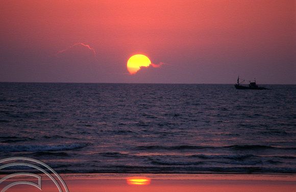 T6094. Sunset off the beach. Arambol. Goa. India. December 1997