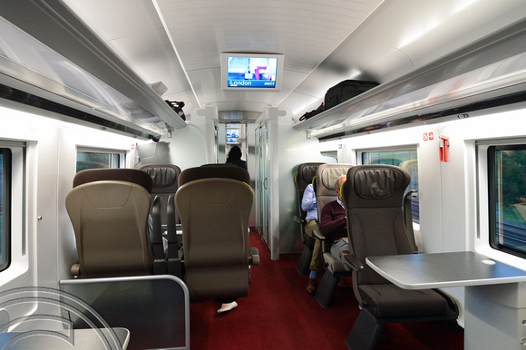 DG247039. Eurostar e320. Coach No 3 interior. 14.6.16