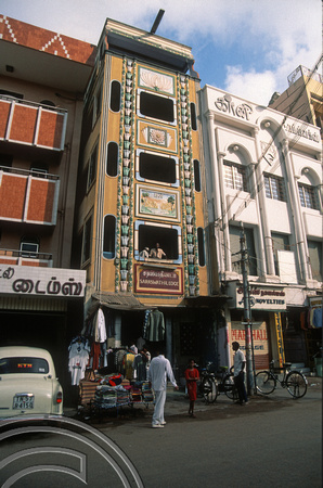 T6528. Exterior of the Saraswathi Lodge. Madurai. Tamil Nadu. India. January.1998