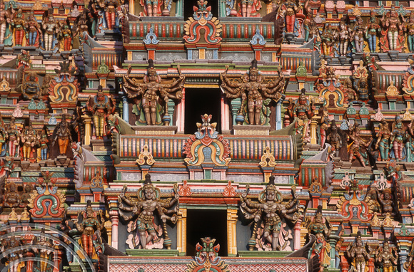 T6445. Gopuram of the Shree Meenakhsi temple. Madurai. India. January.1998
