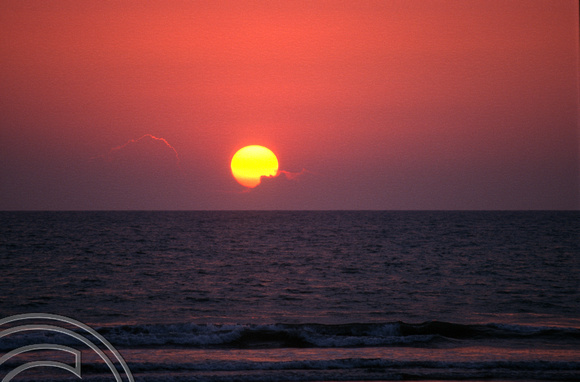 T6096. Sunset off the beach. Arambol. Goa. India. December 1997