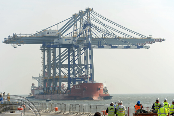 DG161960.New cranes arrive from China at London Gateway. 1.10.13.