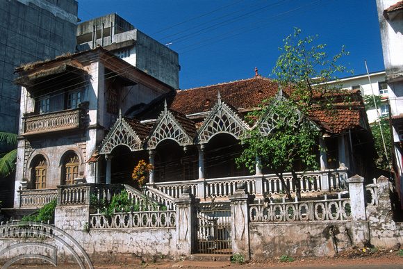 T6013. Old Portugese style villa in the regional town. Mapusa. Goa. India. November 1997