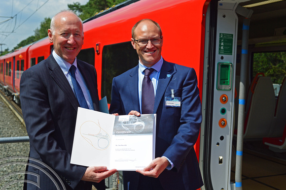DG248218. Tim Shoveller receives his drivers certificate. Wildenrath. Germany. 15.7.16