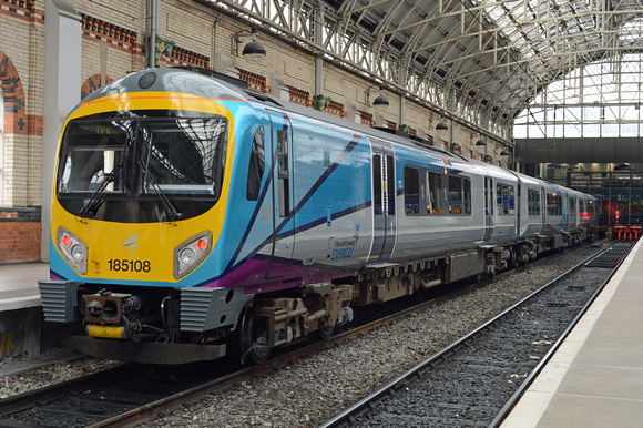DG242101. 185108. New  TransPennine Express trains livery. Manchester Piccadilly. 1.4.16