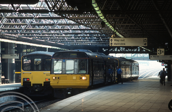 12195. 150147. 142032.153367 and 153363 work to Kirkby. Manchester Victoria. 23.4.03