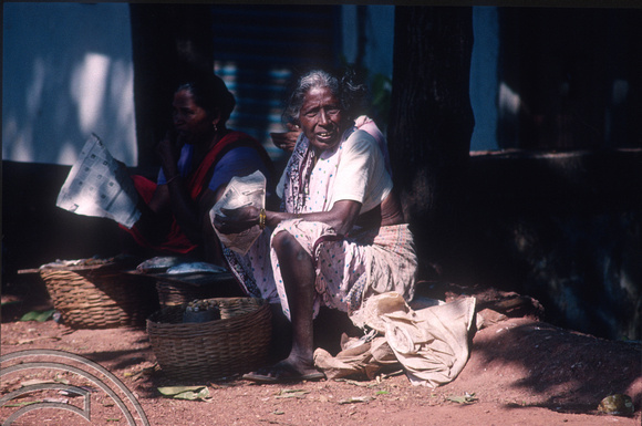 T4514. Selling fish. Arambol. Goa. India. December 1993.