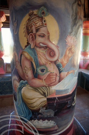 T4525. Painting of Ganesh in a temple. Maharasthra. India. December 1993.