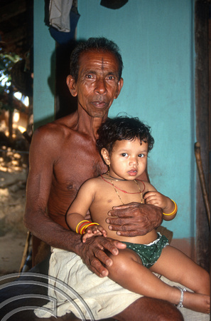 T4526. Anuja with Grandfather. Maharasthra. India. December 1993.