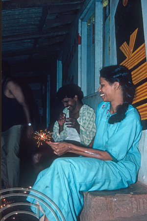 T4570. Sureka at the Prakash bar. Arambol. Goa. India. 31st December 1993.