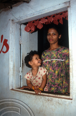 T4579. Sureka and Anuja. Prakash Bar. Arambol. Goa. India. January 1994.