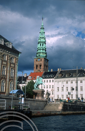 T4716. City spires and clouds. Copenhagen. Denmark. 28th August 1994.