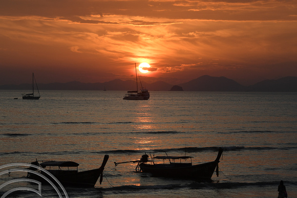 DG262971. Sunset at Ao Nang beach. Thailand. 15.1.17