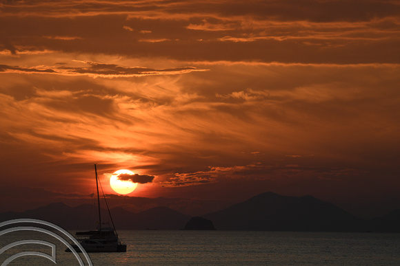 DG262977. Sunset at Ao Nang beach. Thailand. 15.1.17
