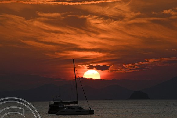 DG262984. Sunset at Ao Nang beach. Thailand. 15.1.17