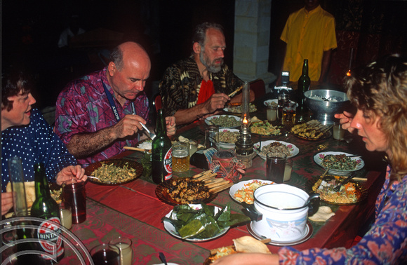 T4765. Balinese banquet at Ketut's Place. Ubud. Bali. Indonesia. December1994