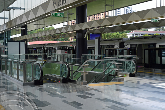 DG266761. Escalators from platform level. Klang Valley MRT. Sungai Buloh. Kuala Lumpur. Malaysia. 20.2.17