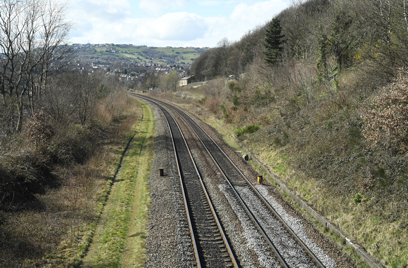 DG347482. Former four track section of line near Milnsbridge. Huddersfield. 25.3.2021.