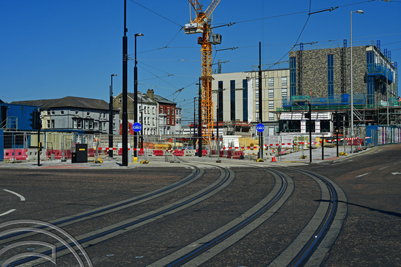 DG376619. New tram route. Talbot Rd. Blackpool. 11.8.2022.