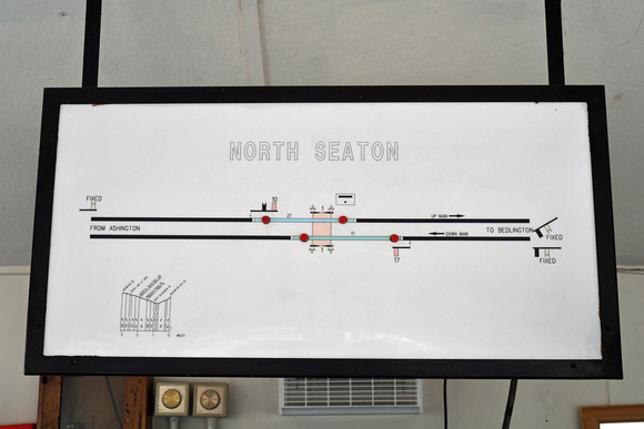 DG400721. Signalling diagram. North Seaton signalbox. Northumberland.  10.8.2023.