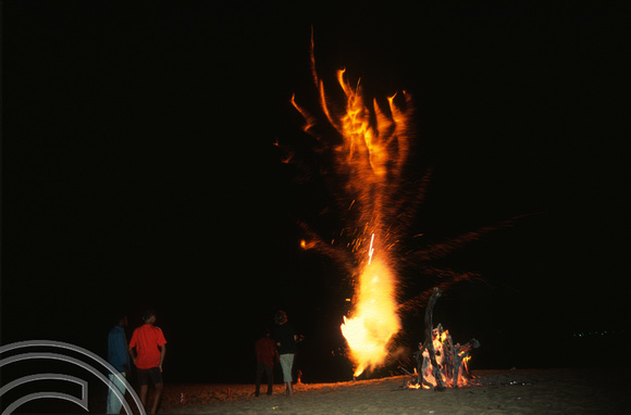 17000. New year fireworks on the beach. Tangalle. Sri Lanka. 31.12.03
