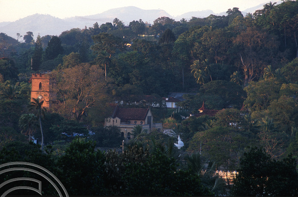 17118. Sunrise over the town. Kandy. Sri Lanka. 06.01.04