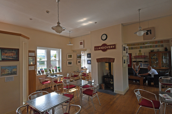DG277507. Cafe inside the restored station building. Llandovery. 25.7.17