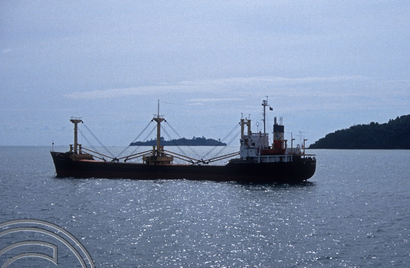 T03922. Ship in the harbour. Padang. West Sumatra. Indonesia. 27th June 1992