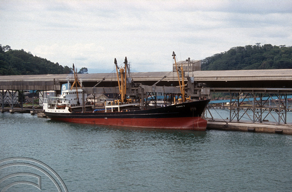 T03923. Ship Tapac 1 in the harbour. Padang. West Sumatra. Indonesia. 27th June 1992