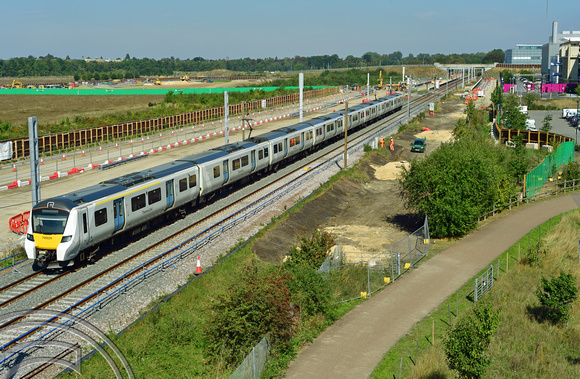 DG401899. 700029. Passes the new Cambridge South station site. 7.9.2023.