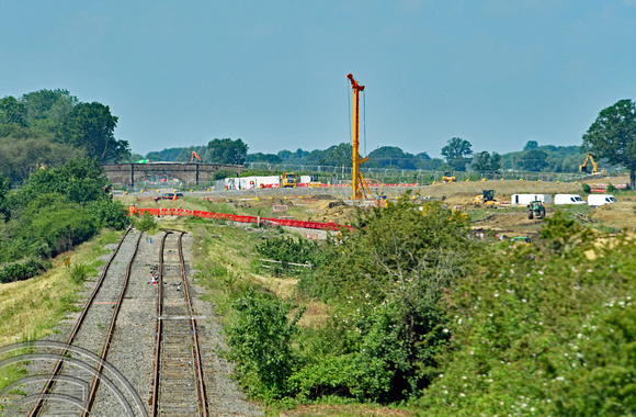 DG352068. E-W rail looking West from Addison Rd overbridge. Steeple Claydon. Buckinghamshire. 23.6.2021.