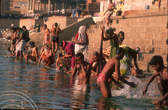T6868. Bathing at the ghats. Varanasi. Uttar Pradesh. India. February 1998. jpg