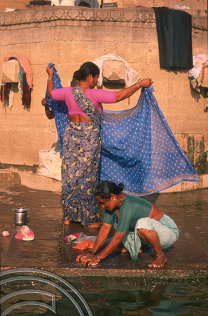 T6822. Women washing clothes in the Ganges. Varanasi. Uttar Pradesh. India. Frebruary 1998