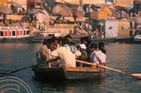 T6830. Boating on the Ganges. Varanasi. Uttar Pradesh. India. Frebruary 1998