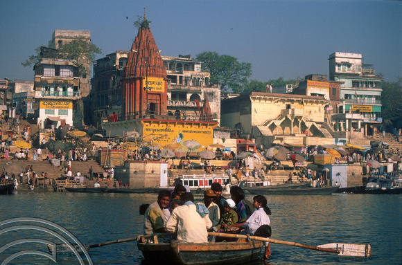 T6831. Boating on the Ganges. Varanasi. Uttar Pradesh. India. Frebruary 1998