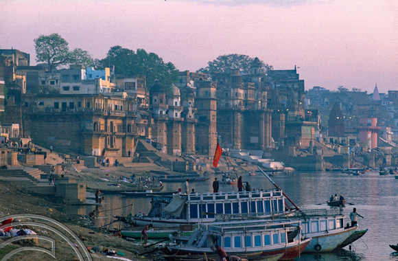 T6838. View along the ghats. Varanasi. Uttar Pradesh. India. February 1998