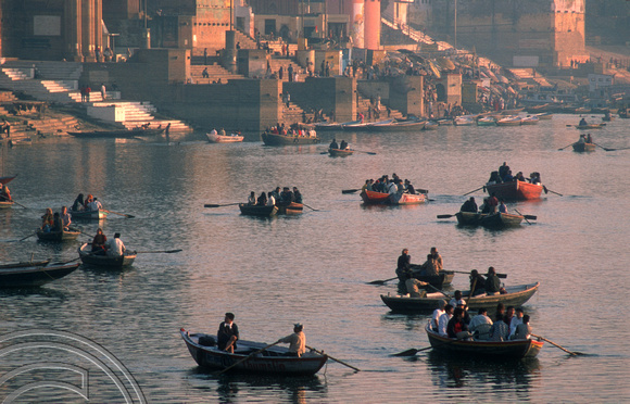 T6841. Boats on the Ganges. Varanasi. Uttar Pradesh. India. February 1998