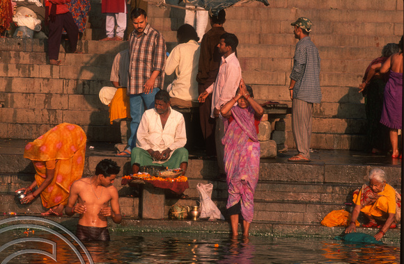 T6853. Bathing at the ghats. Varanasi. Uttar Pradesh. India. February 1998. jpg