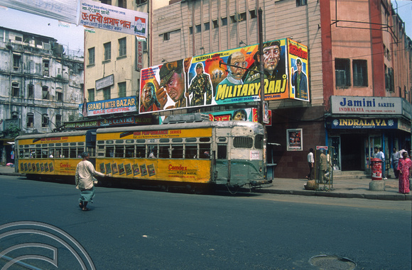 T6757. Tram 315 on Lenin Sarani. Calcutta. West Bengal. India. February 1998