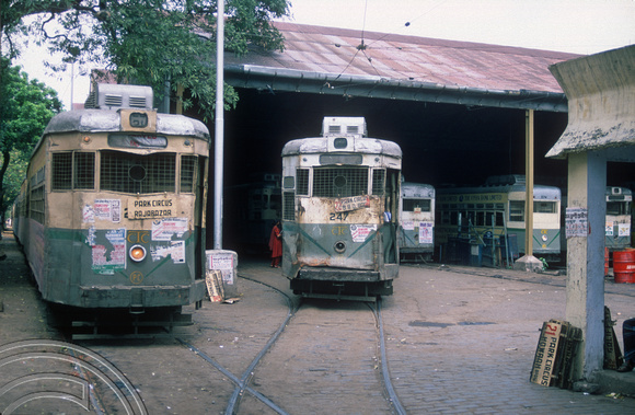 T6766. Park Circus tram shed. Calcutta. West Bengal. India. February 1998