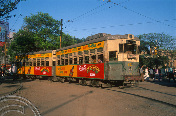 T6781. Tram 614 at the terminus. Calcutta. West Bengal. India. February 1998