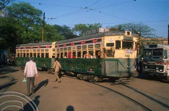 T6783. Tram 640 at the terminus. Calcutta. West Bengal. India. February 1998
