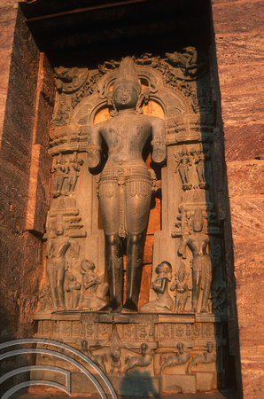 T6708. Statue of Surya the Sun God on the Sun Temple. Konarak. Orissa. India. February 1998