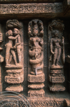 T6738. Carvings on the Sun temple. Konarak. Orissa. India. February 1998