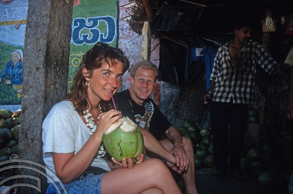 T5877. Lynn and Johnny. Sravanabelagola. Karnataka. India. January 1996