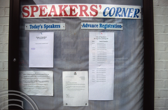 T015751. Speakers Corner. Singapore. 8th September 2003