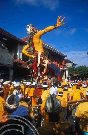 T015879. Statue of a God in a procession. Ubud. Bali. Indonesia. 19th September 2003